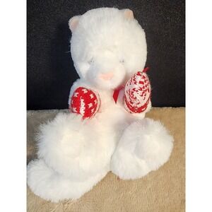 Douglas Holiday Handful White Kitten 8" Mittens Red Bow No Tush Tag D20